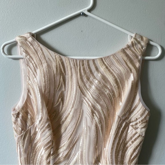 Vintage Peach Beaded Sleeveless Cocktail Dress 2 - Picture 10 of 14